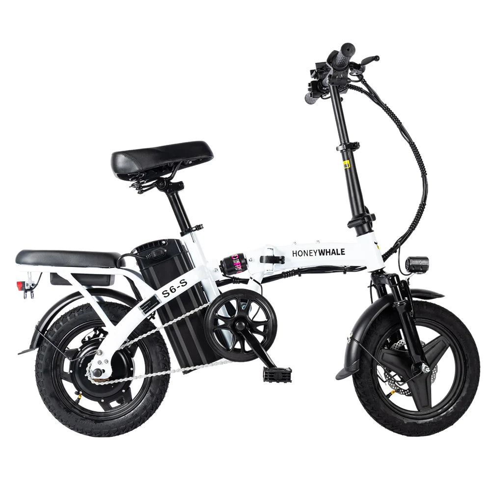 HONEY WHALE S6-S 14-Zoll-Elektrofahrrad 250W Motor 48V 10,4 Ah Batterie 25 km/h Vordere und mittlere Federung Dämpfung Doppels c
