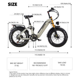 CEAYA A20PRO Electric Bike 48v 20Ah Lithium Battery Grey Option with Hydraulic Disc Brakes Aluminum Alloy Frame
