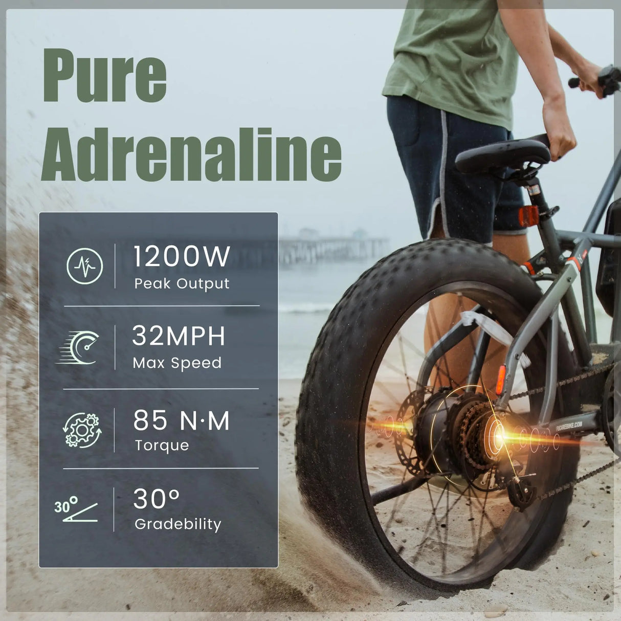 Fucare Taurus 1200W 48V 25AH Battery Mountain EBike up to 32MPH 100 Miles 26 Inch 8 Speed Fat Tire Electric Bike for Adults