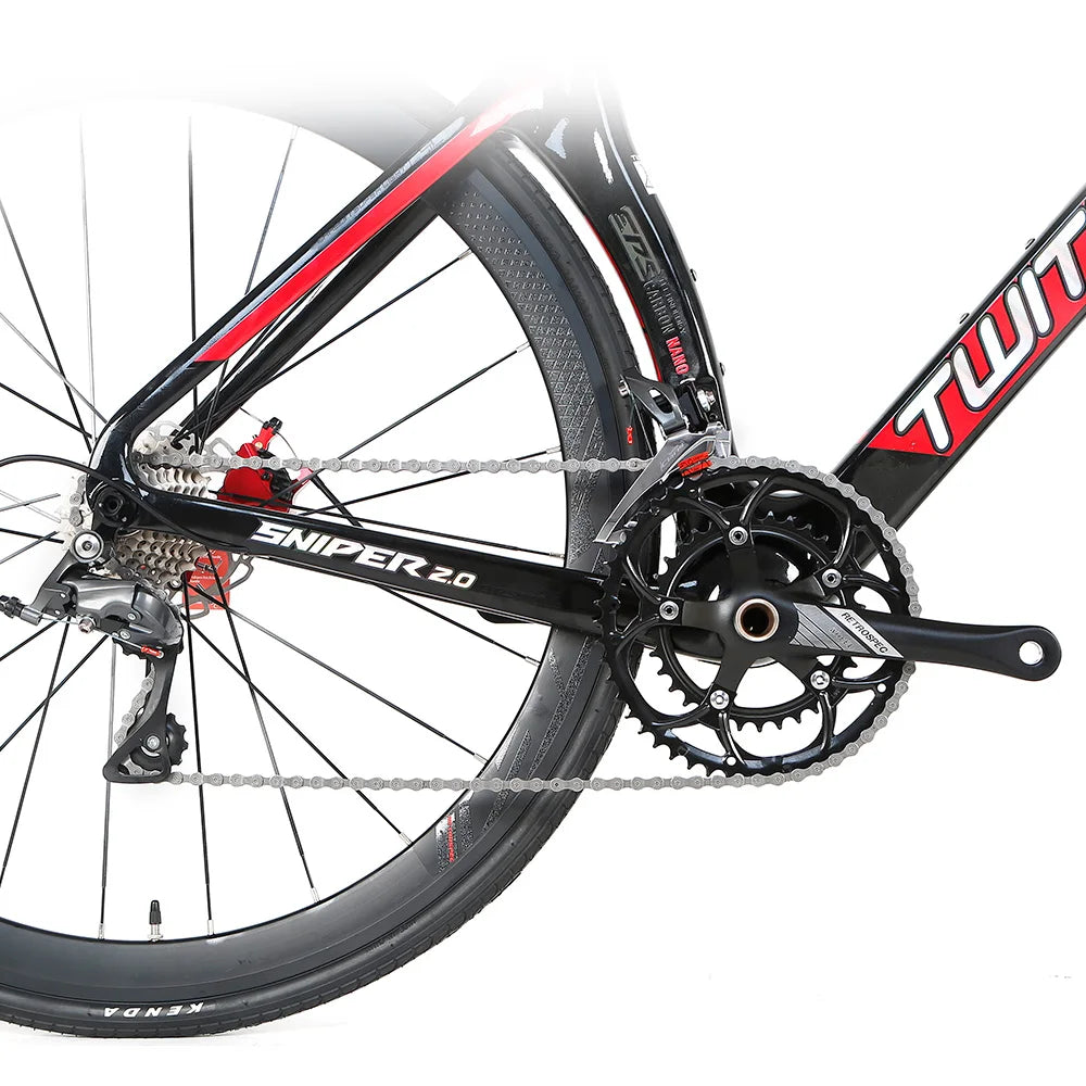 High Quality 54cm Carbon Road Bike Bicycle with Disc Thru Axle