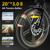 K201 E-Bike Cityrad KAISDA Klapprad 20 Zoll Elektrofahrrad mit 36V 20.8Ah Abnehmbarer Akku