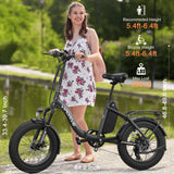 USA Warehouse Stock 48V 13AH 500W 20 Inch Fat Tire Folding Adults Ebike Multi Mode Moped Cheap City Foldable Mountain Ebike
