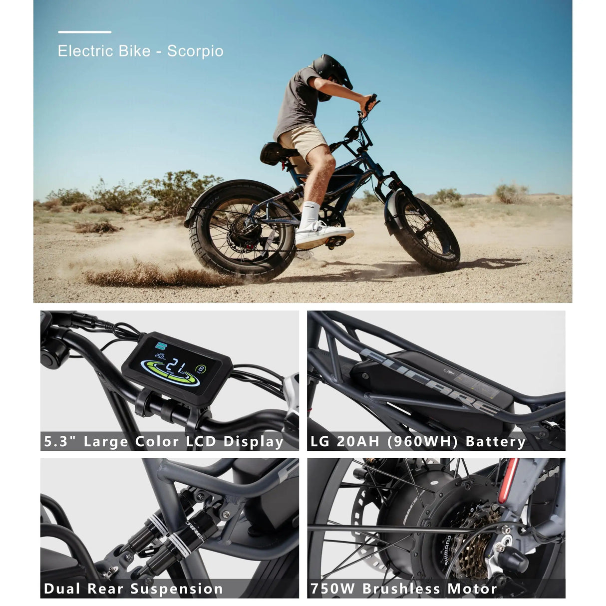 Hot Sale Good Quality 48V 750W 50km/h Fast Speed 20 Inch Fat Tire Long Range Food Delivery Electric Cargo Bike