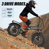 VARUN S20-1 PLUS 250W 48V 13AH Lightweight UL Certified E-Bike 4.0 Fat Tire Foldable Electric Bike for Adults