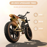 Moutain E-Bike JANSNO X70 electric bike 20" for adults, double battery 48V 34Ah 750W motor  off-road snow e-bike