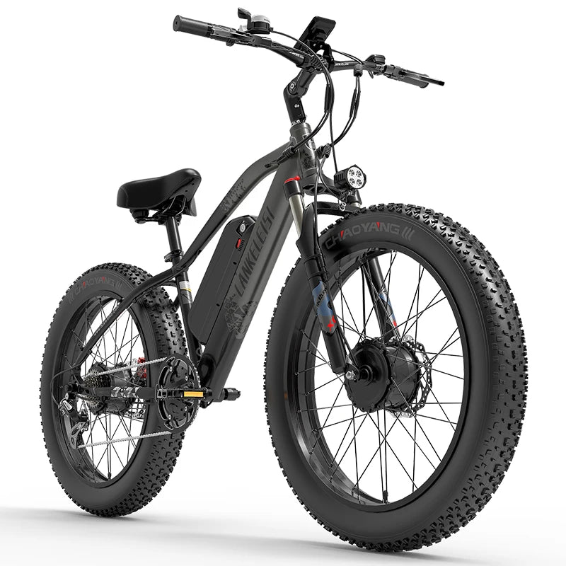 LANKELEIS MG740PLUS Dual-Engine Off-Road Electric Bike 48V Rear Hub Motor Disc Brake System Aluminum Alloy Frame Tube Battery