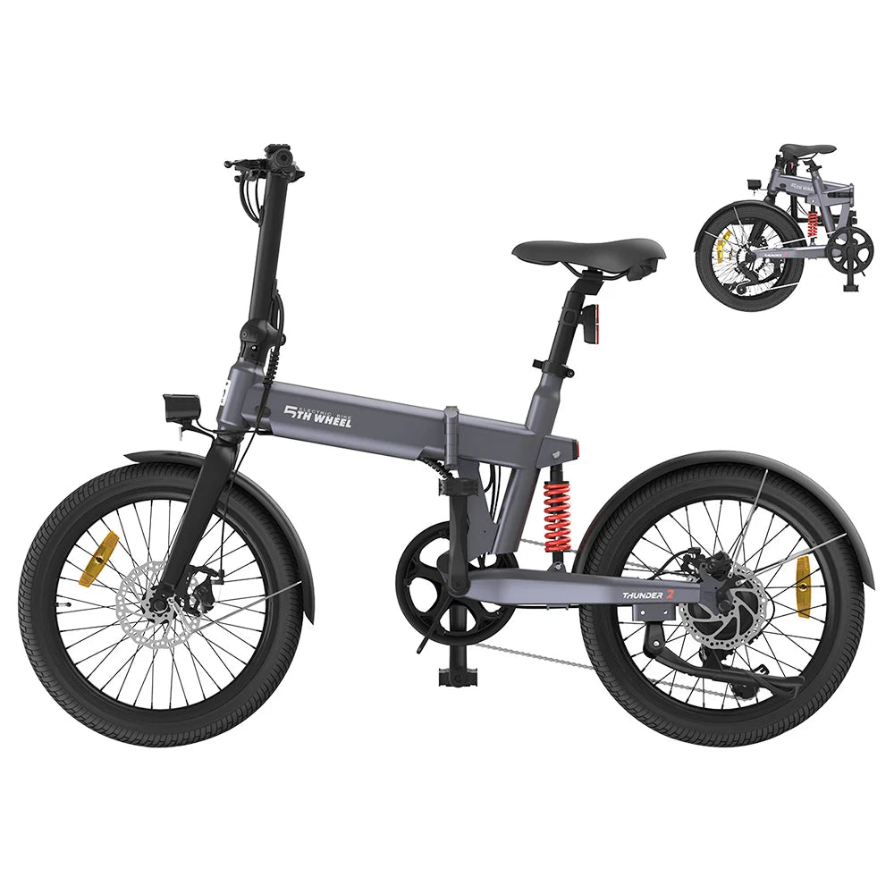 5. RAD Thunder 2 EB05 250W/10.4AH Graue Elektro fahrräder Mountainbike Faltrad