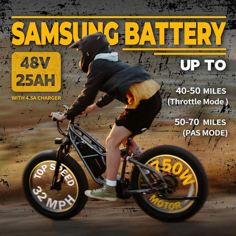 Taurus 26\" All-Terrain Electric Hybrid Cruiser Bike 8 Speed Lithium Battery Aluminum Alloy Frame Long Range Hydraulic Brake