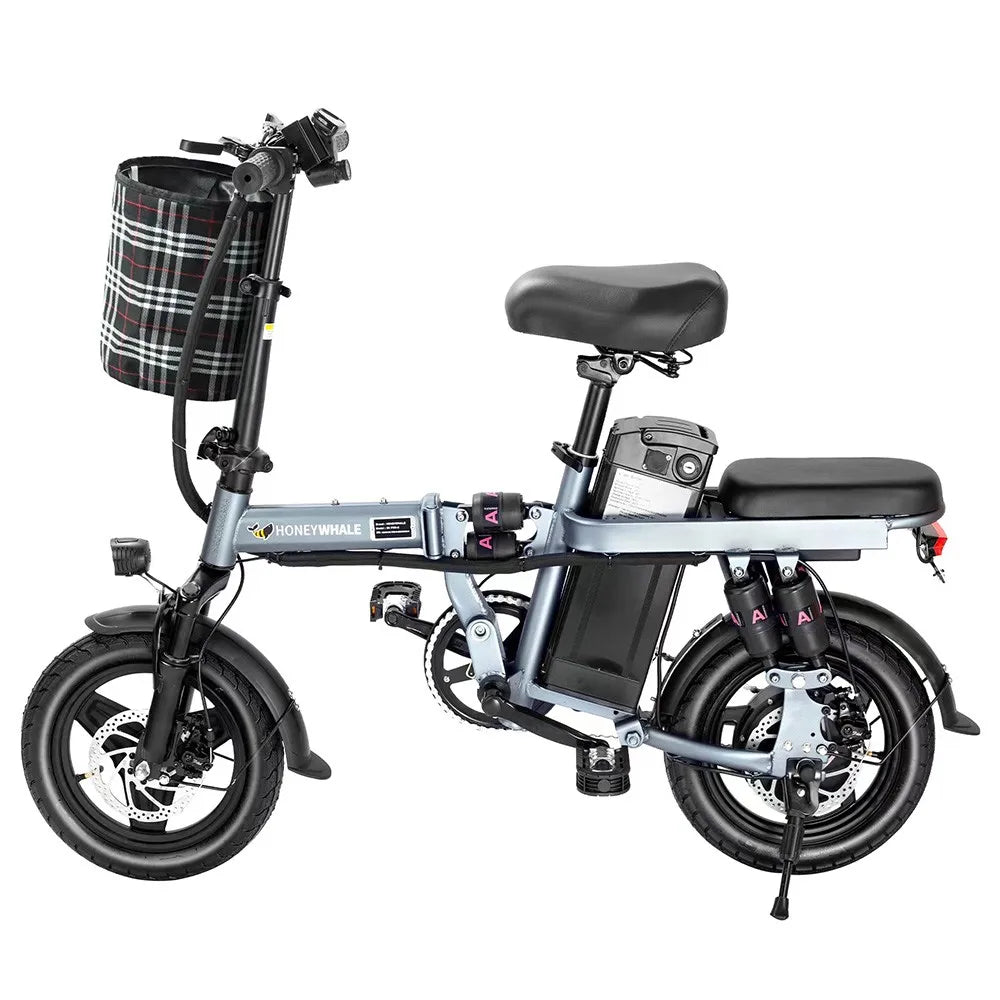 Honey Whale S6 Pro Elektrofahrrad 14*2,125 Zoll Reifen 350 W bürstenloser Motor 35 km/h max Geschwindigkeit 48 V 15 Ah Batterie