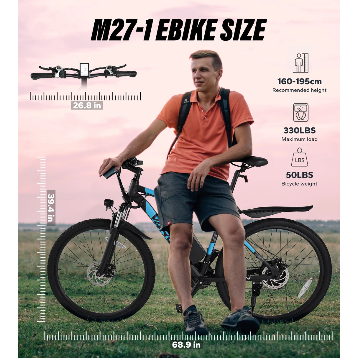 27.5 Inch 250W Electric Mountain Bike 48V 13AH Long Rang Ebike With Free Shipping for Adults