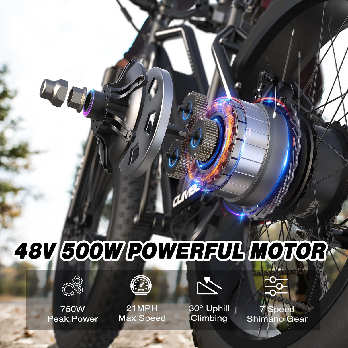 USA Stock Electric Bike 48V 13AH 500W Long Rang Fat Tire Mountain Eletirc Bicycle Full Suspension Sport Road Ebike for Adults