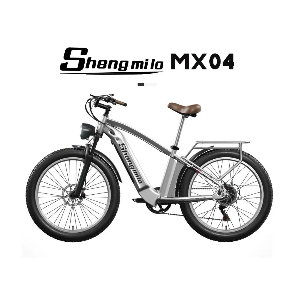 Shengmilo MX04 26*3.0 Inch Fat Tire Electric Moped Bike Mountain Bicycle Bafang 500W Motor 15Ah Battery Shimano Gear
