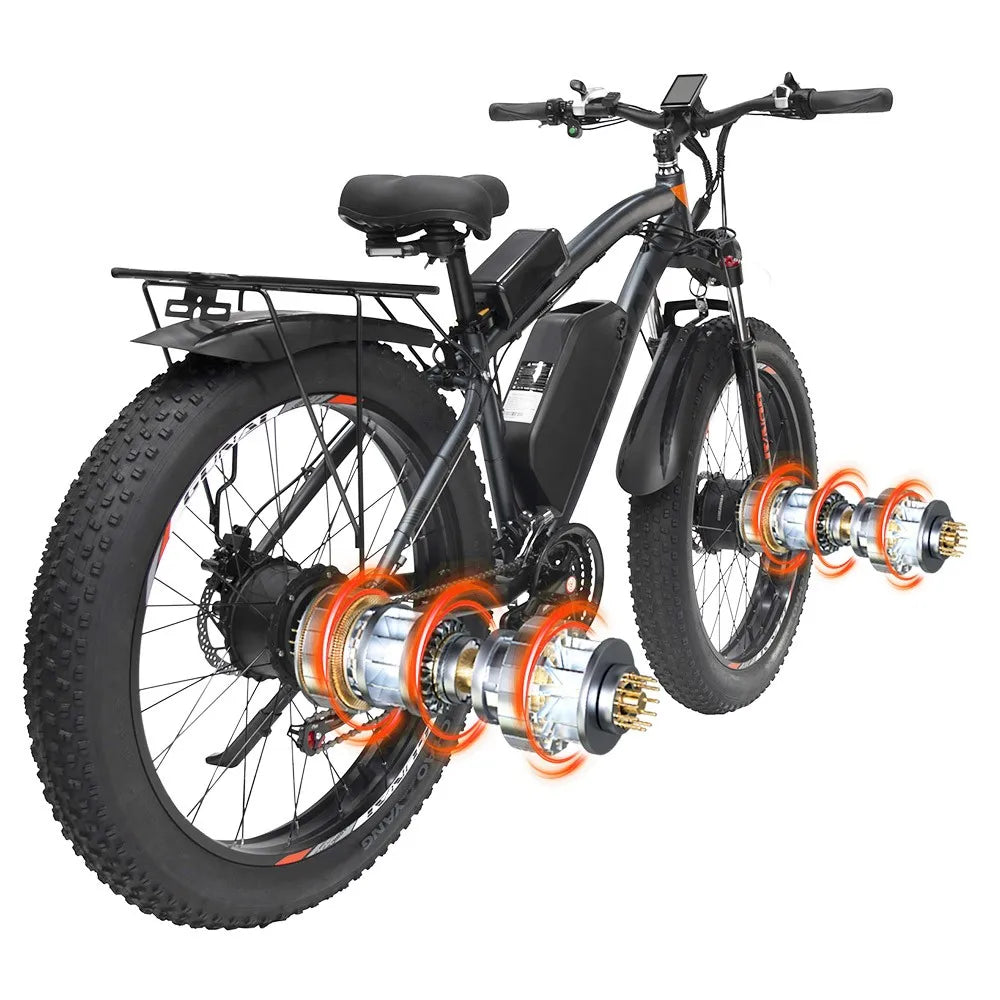 GUNAI GN88 Elektro-Mountainbike 26*4,0 Zoll dicke Reifen 1000 W*2 Motoren 55 km/h Max-Schnelligkeit 48 V 22 Ah-Batterie 130 km R