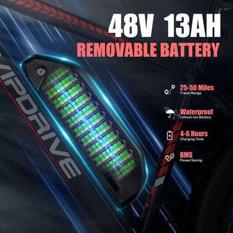 USA Stock 48V 13AH 500W Fat Tire Mountain Off-Road Electric Bike Long Range LCD Display Sport Fast Ebike for Adults