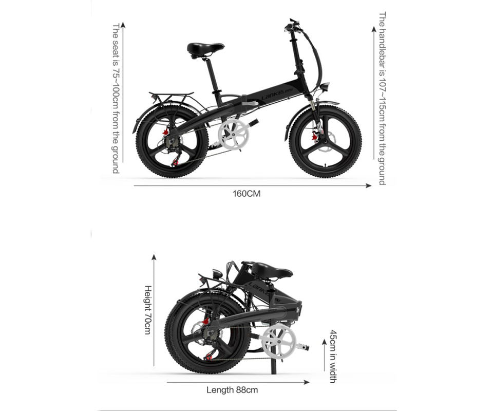 For G660 Foldable Electric City Bike with Central Motor Digital Electronic 25 Speed 45km Range