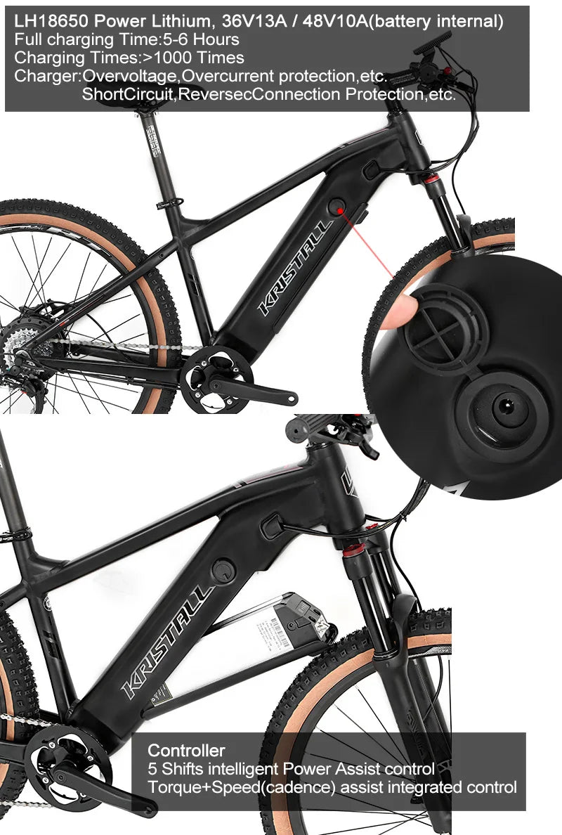 TWITTER E300 Ebike Aluminium Electric Bike MTB Torque-48V350W10A (36V350W13A) Rear Hub Motor Electric Mountain Bicycle for Sale