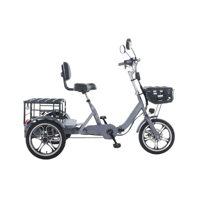 EU Warehouse 48V 350W 22Ah Lithium Battery 3-Wheel Tricycle Cargo Electric Bike with Disc Brake Foldable Brushless Motor