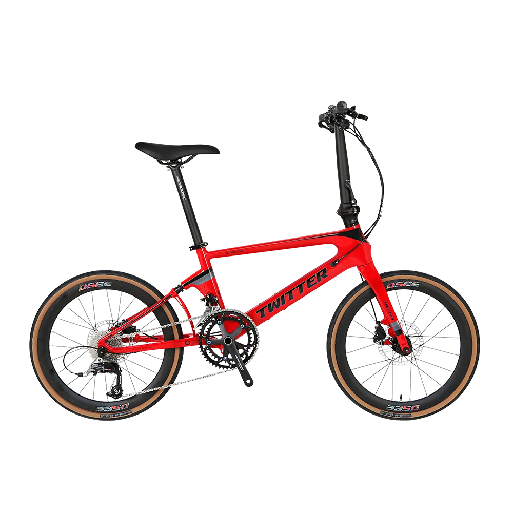 Twitter F451 Folding Bike Carbon Fiber 22 Speed Hybrid Disc Brake Foldable Bicycle