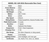 MOQ 200 pcs China Factory OEM Customized Electric Mountain Bike 20*4.0 Fat Tires 250W Motor 48V 15.6Ah Battery Dual Seat 45km/h