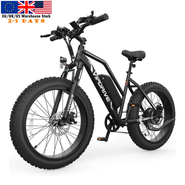 USA Stock 48V 13AH 500W Fat Tire Mountain Snow Full Suspension Ebike Multi Mode LCD Display Sport Ebike for Adults