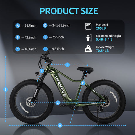 Vipdrive US Warehouse Drop Shipping 26" Fat Tire Ebike 48V 15AH Best Battery Dual Suspension MTB Electric Snow Beach Bicycle
