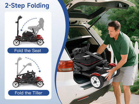 INSDRGN 211A 270W Motor Electric Scooter Customized 4 Wheels Folding Mobility Scooter for Elderly Disabled Handicapped Scooter