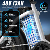 Vitilan 48V 13AH 750W Folding Electric Bike 65km Range 20*4.0inch Tire 7 Speed Torque 75N.m Maxspeed 45km/h Front Fork