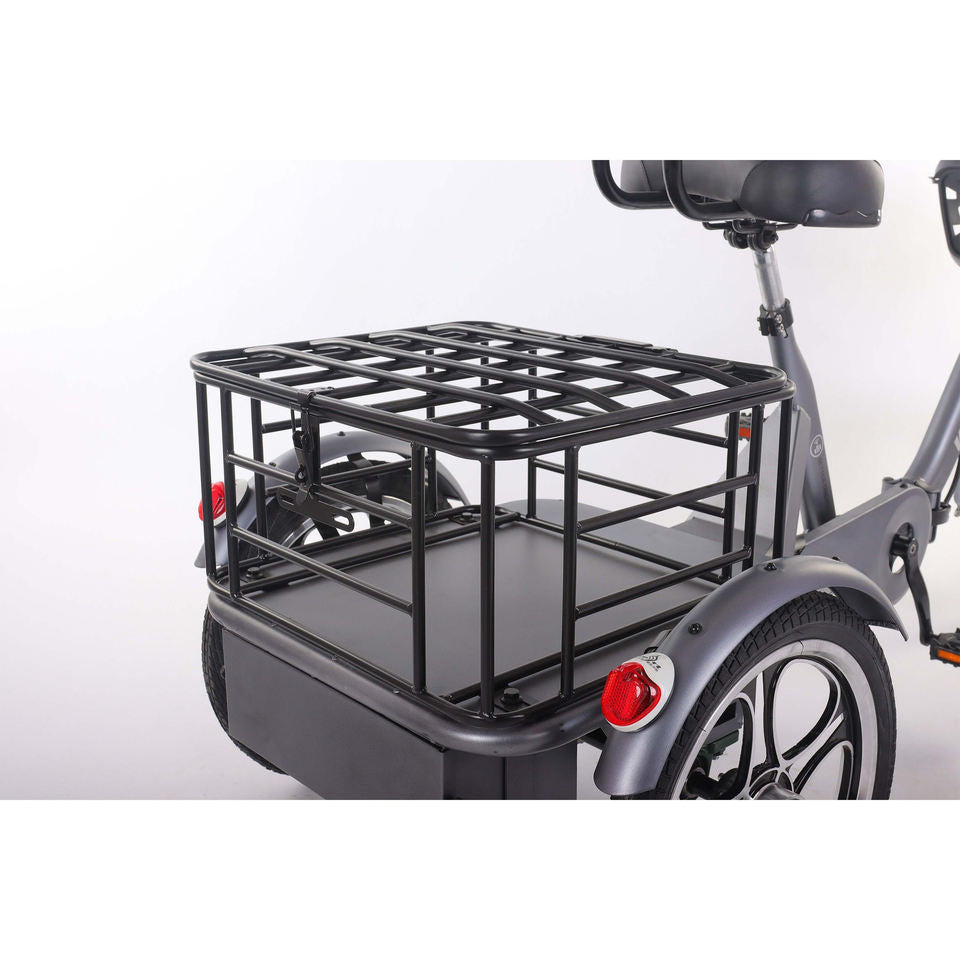 EU Warehouse 48V 350W 22Ah Lithium Battery 3-Wheel Tricycle Cargo Electric Bike with Disc Brake Foldable Brushless Motor
