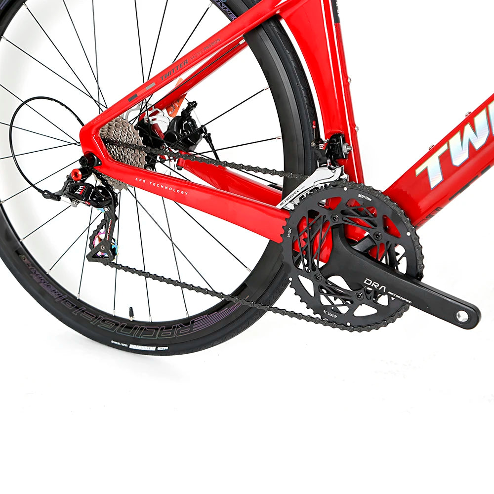 TWITTER Cheap Carbon Road Bike  Full Inner-Cable R10 Disc Brake Professional Road Bike 24speed Complete Carbon Road Bike 700C