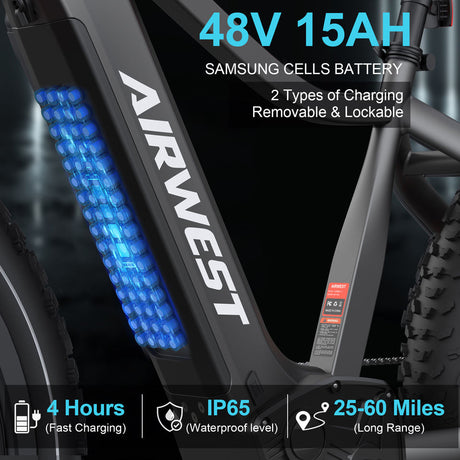 USA Stock 48V 15AH LCD Display Electric Mountain Bike for Adults 750W Long Range City Sport Ebike Fat Tire