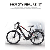 RANDRIDE Y90 Elektrofahrrad 500 W Motor 40 km/h Max. Geschwindigkeit 48 V 13.6 Ah Akku 90 km Max. Reichweite 27,5*1,95'' Reifen