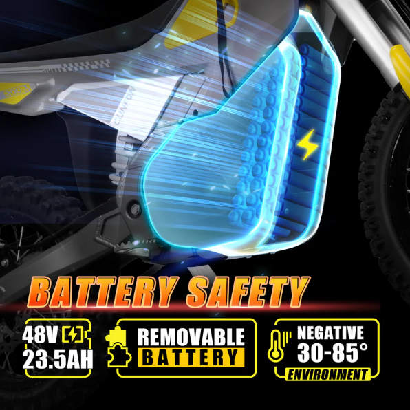 Cunfon M200 Electric Dirt Bike China Factory 48V 23.5AH 3000W Torque 220N.m MaxSpeed 55km/h Range70Km dual brake