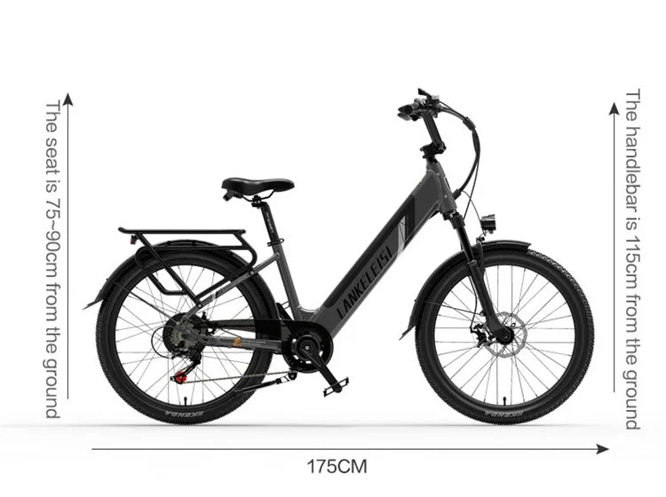 LANKELEISI ES500PRO 2023 Electric Foldable City Bike Adults 7 Speed Shimano Pedal Assisted Accelerator Aluminum Battery