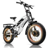 New Arrival Direct Factory Price High Power 1500W Dual 750W Motor Aluminum Alloy Fat Tire Electric Bike with Rear Shock Absorber