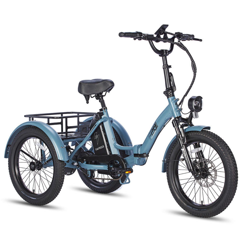 EU UK Warehouse FAFREES F20 Mate Electric Cargo Trike 180kg Capacity, 110KM Range, Folding Design