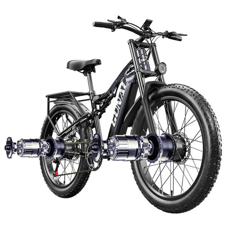 GUNAI GN68 Elektrofahrrad, 2*1000 Motor, 48 V 17,5 Ah Akku, 26 * 3,0-Zoll dicke Reifen, 50 km/h Max-Geschwindigkeit, 80 km Max-R