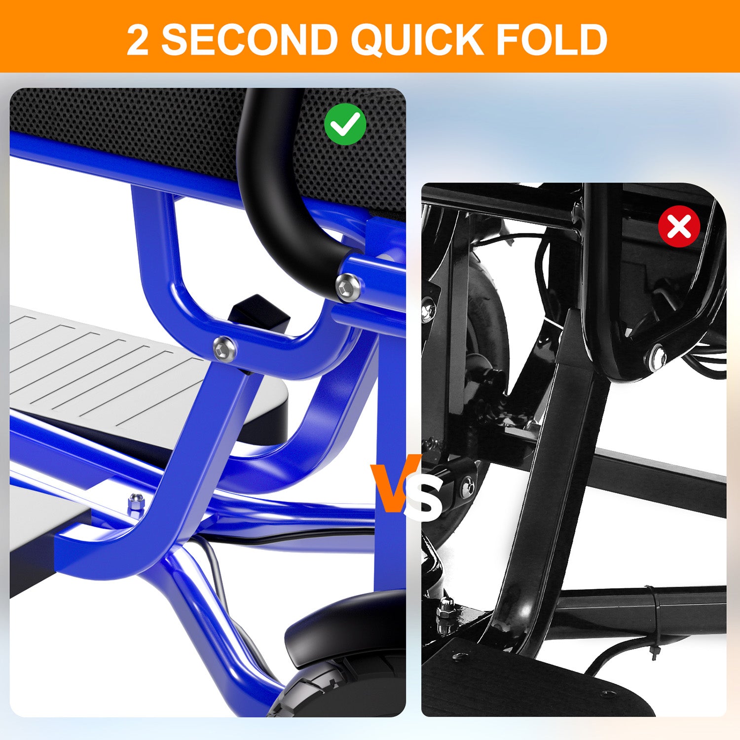 SJGOOD M2 BV FRT MB | Foldable 3-Wheel Mobility Scooter