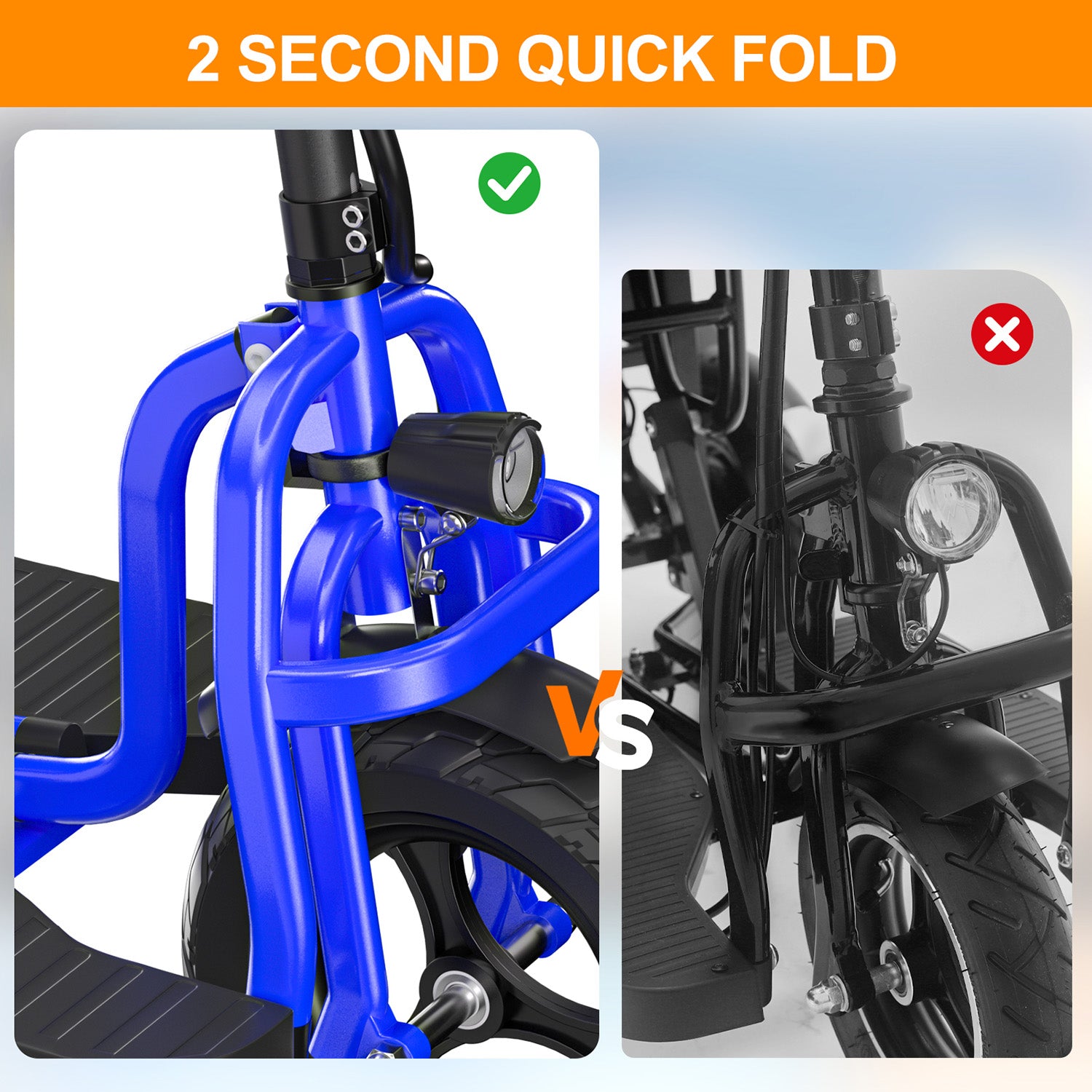 SJGOOD M2 BV FRT MB | Foldable 3-Wheel Mobility Scooter